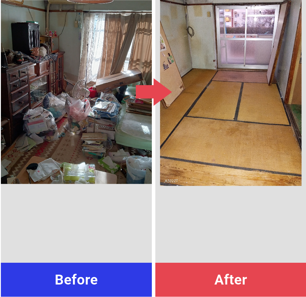 34152トン車3台分を1日で完了【関西の不用品回収・遺品整理の便利屋お助けマスター大阪市北支部】による2トン車3台分を1日で完了の施工事例